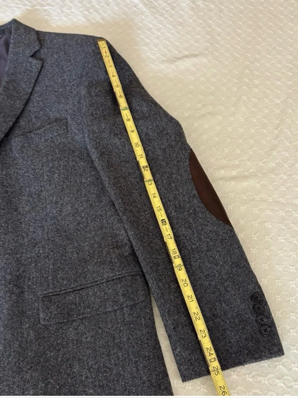 Lauren Ralph Lauren Charcoal Gray Sport Coat with Brown Elbow Patches